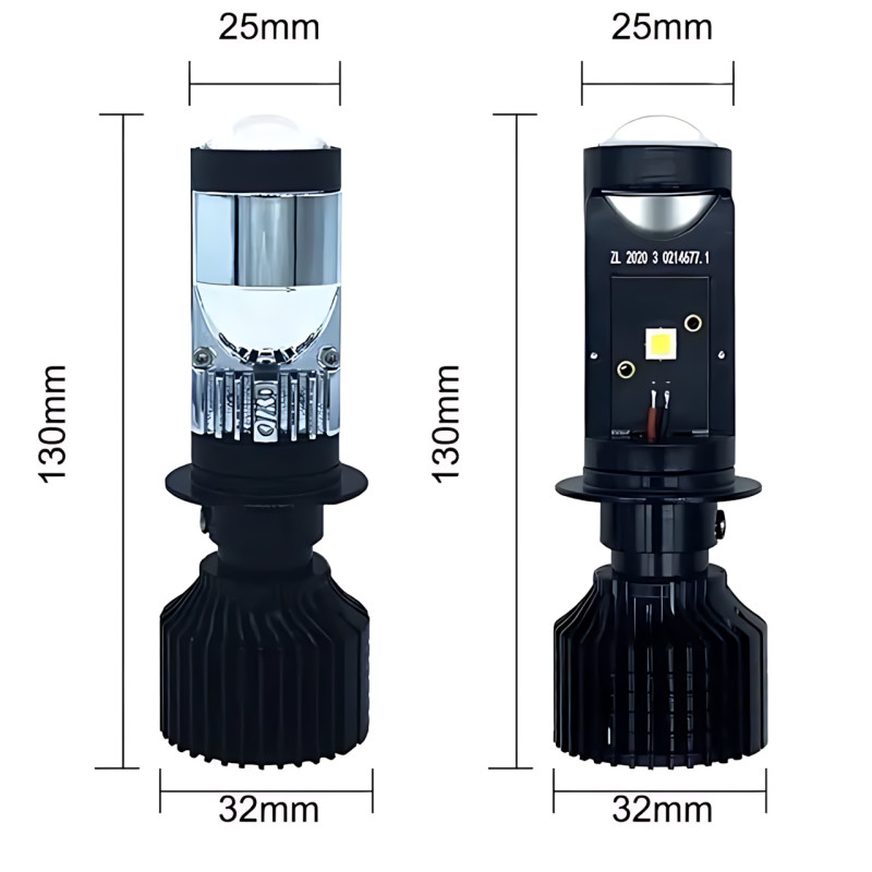 Світлодіодні автомобільні лампи Y10 H4, авто LED-лампа 70W, діаметр лінзи 25 мм, біле світло 6000 к, 9-16 В фото - 8