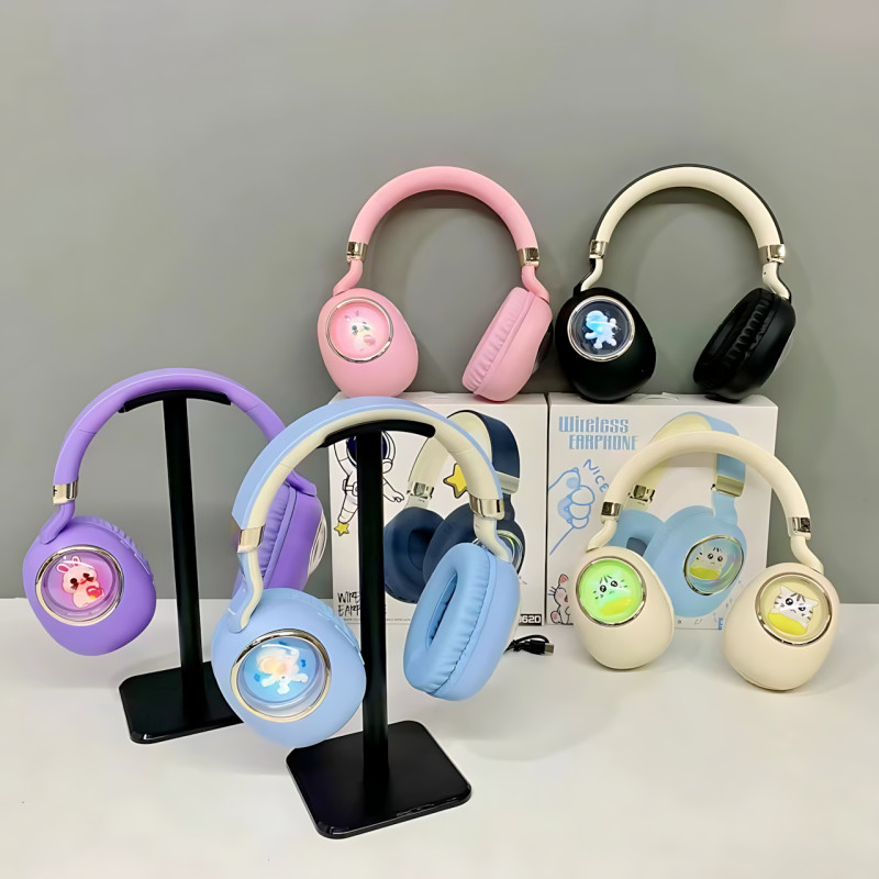 Детские беспроводные наушники ST862 A.B.C.D с Led-подсветкой, наушники TOY IN A CAPSULE Фиолетовый фото - 7
