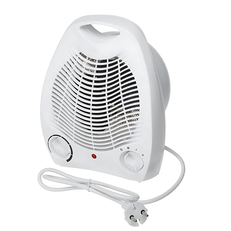Тепловентилятор-дуйка Domotec MS-5901, 2000 Вт, 3 режима, защита от перегрева, терморегулятор, компактный обогреватель, белый фото - 9