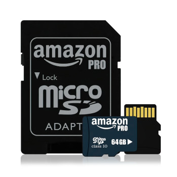 Карта памяти AMAZON PRO на 64 Гб, MicroSD, с кардридером, сlass 10, IPX7