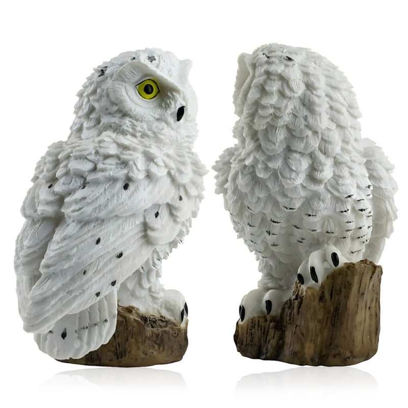 Садова фігурка-світильник на сонячній батареї «Сова», газонний вуличний декор, автономна підсвітка, вологозахист, 15 см Коричневий фото - 3