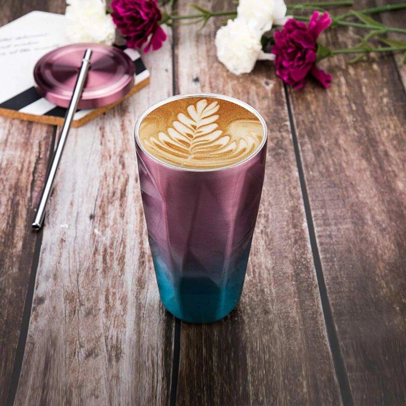 Термостакан із трубочкою CRISTAL StarBucks 480 мл, нержавіюча сталь, EL-503, різні кольори фото - 8