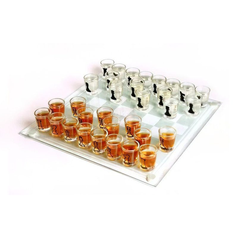 Настільна гра алкогольні шахи GB066M Glass зі скляною дошкою, 35х35 см фото - 4