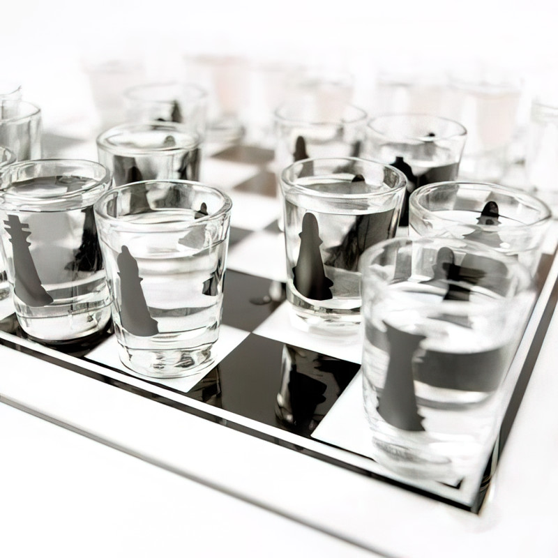 Настільна гра алкогольні шахи GB066M Glass зі скляною дошкою, 35х35 см фото - 5