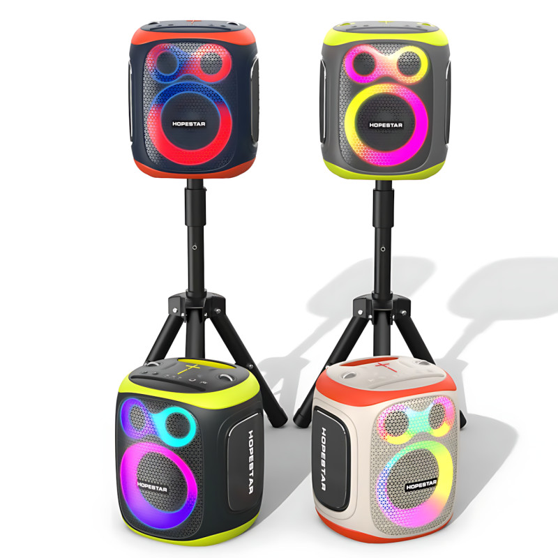 Бездротова Bluetooth-колонка Hopestar Party 130, 120 Вт, 22000 мА·год, 2 мікрофони, караоке, TWS, LED, IPX5 Білий фото - 8