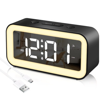 Цифровой будильник MefeCoorel, с ночным освещением, регулировкой яркости и управлением звуком