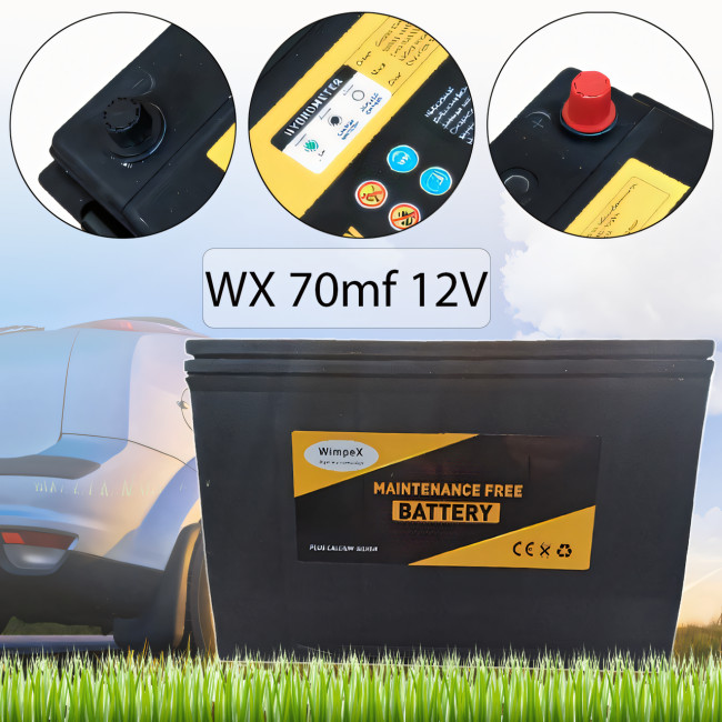Акумулятор WX 70mf 12 V, що не обслуговується, свинцево-кислотний герметичний акб з індикацією заряду