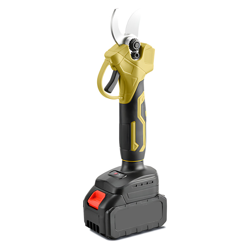 Аккумуляторный секатор для сада в кейсе, 2 АКБ Li-Ion, бесщеточный двигатель, диаметр реза до 40&ndash;45 мм, электрический садовый фото - 2