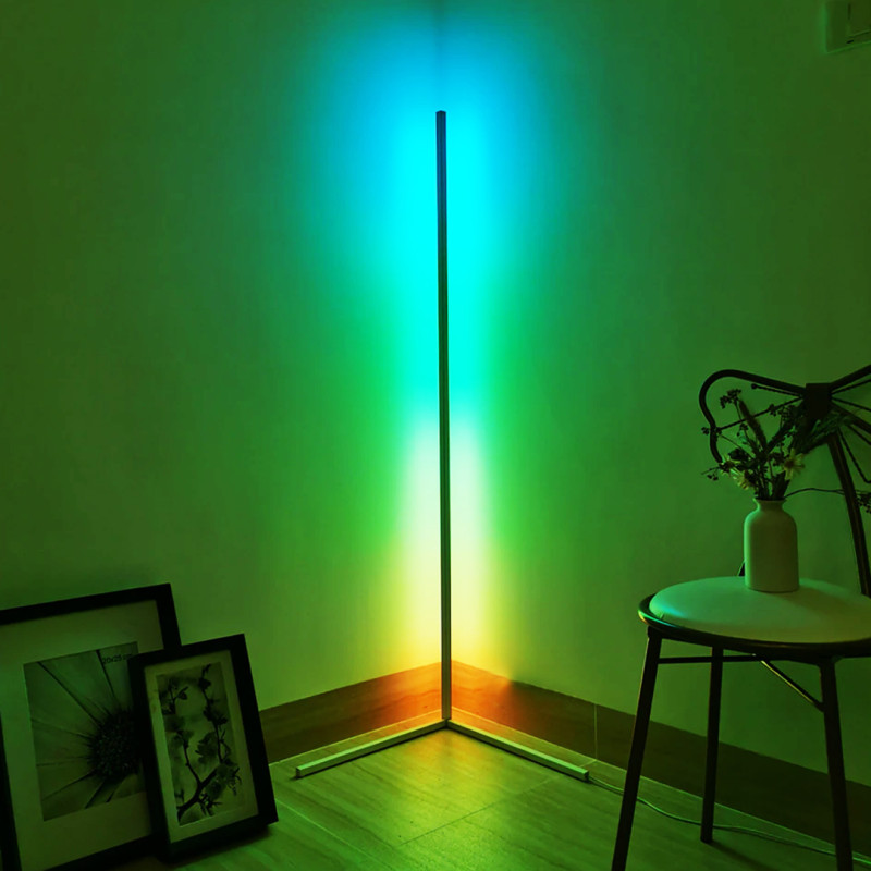 Угловой напольный RGB светодиодный LED торшер лампа с пультом управления 330+ световых эффектов фото - 5