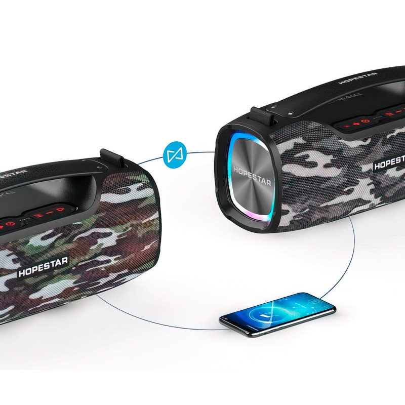 Портативная bluetooth колонка HOPESTAR A6 X, 6000мАч, 55Вт Зеленый фото - 5