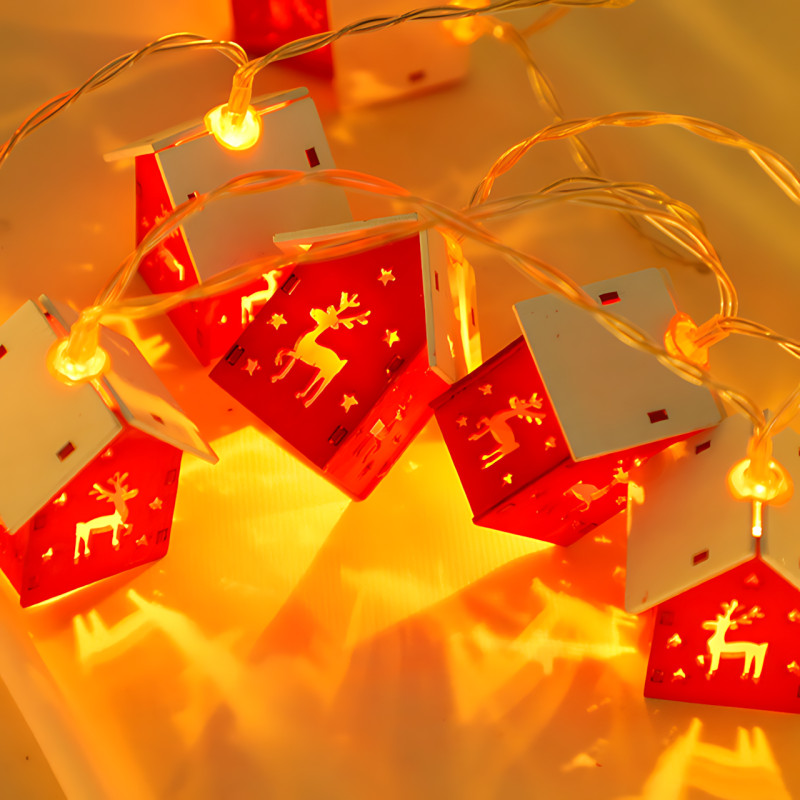 Праздничная гирлянда «Домики» MA755 декоративная, теплый белый свет, USB, 20 LED, 3 метра фото - 5