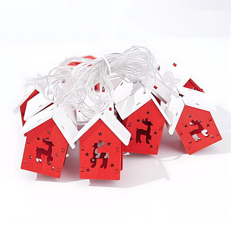 Праздничная гирлянда «Домики» MA755 декоративная, теплый белый свет, USB, 20 LED, 3 метра фото - 2