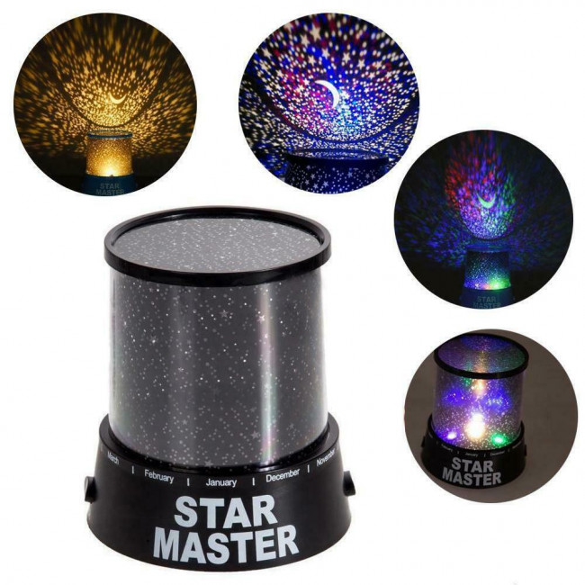 Детский ночник проектор звездного неба GIZMOS Star Master, 3 режима работы, черный