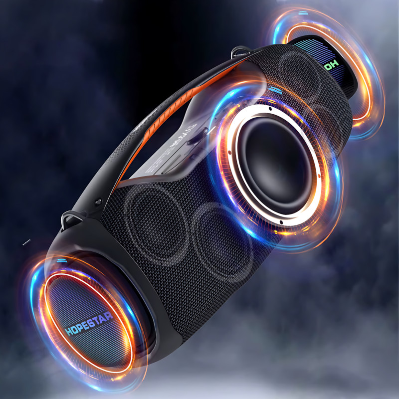 Бездротова Bluetooth-колонка Hopestar A60 100 Вт із мікрофоном, TWS, RGB-підсвіткою, захистом IPX6, з караоке фото - 7