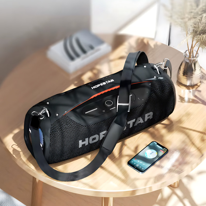 Бездротова Bluetooth-колонка Hopestar A60 100 Вт із мікрофоном, TWS, RGB-підсвіткою, захистом IPX6, з караоке фото - 2