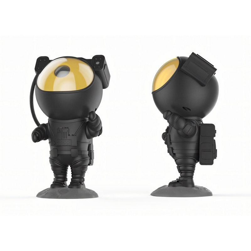 Ночник астронавт, светодиодный проектор звездного неба с зарядкой от USB, лазерный ночник с пультом, черный фото - 3