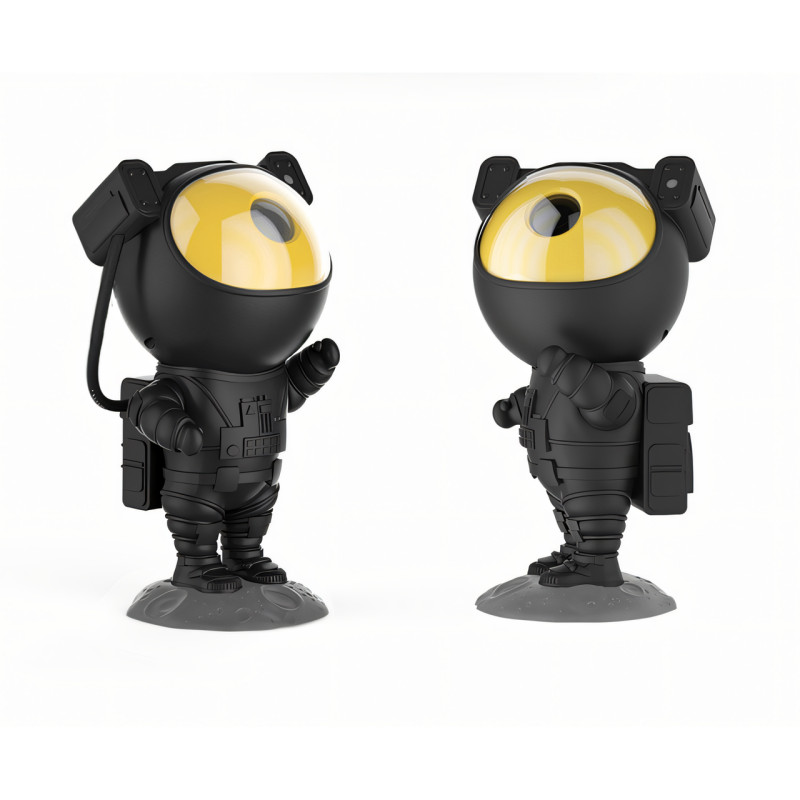 Ночник астронавт, светодиодный проектор звездного неба с зарядкой от USB, лазерный ночник с пультом, черный фото - 2