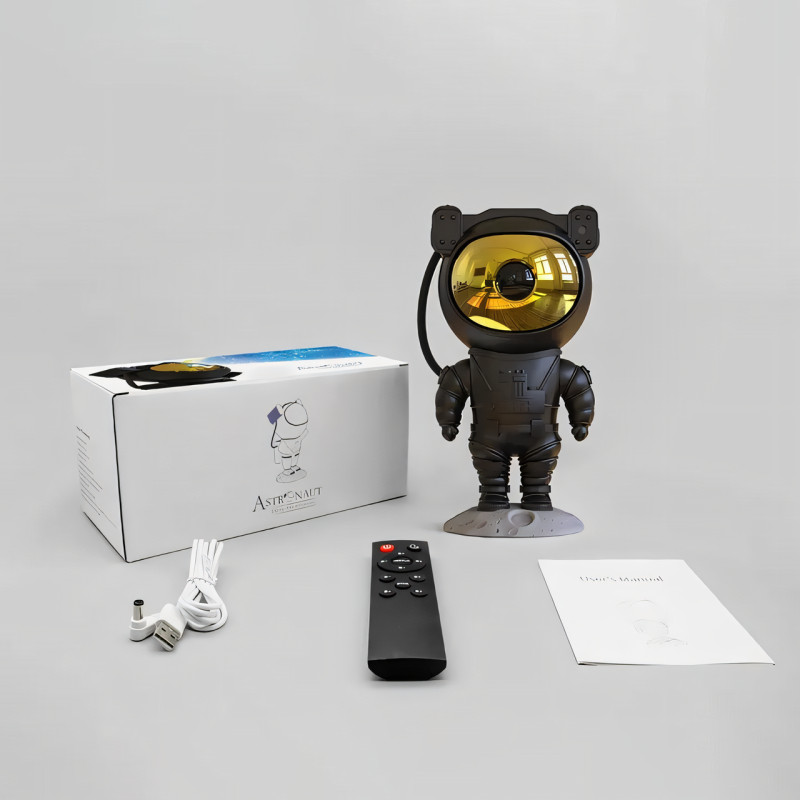 Ночник астронавт, светодиодный проектор звездного неба с зарядкой от USB, лазерный ночник с пультом, черный фото - 7