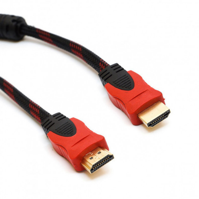 Кабель Pro vision HDMI-HDMI 1.5 метра, версия v.1.4 19P M/M с фильтрами, Черно красный фото - 1