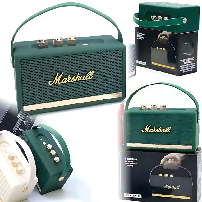 Портативна колонка MARSHALL l Killburn W4 – 5 Вт, Bluetooth 5.1, FM-радіо, TWS, до 5 годин роботи Зелений