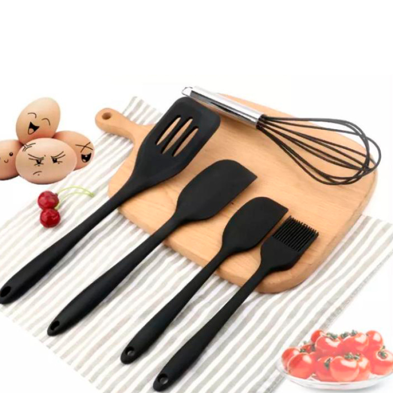 Набор из 5 предметов для кухни USA EASY Kitchen silicone set, силиконовые лопатки Розовый фото - 3