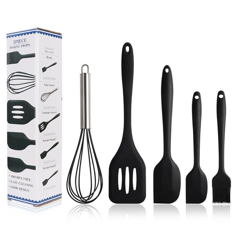 Набор из 5 предметов для кухни USA EASY Kitchen silicone set, силиконовые лопатки Розовый фото - 4