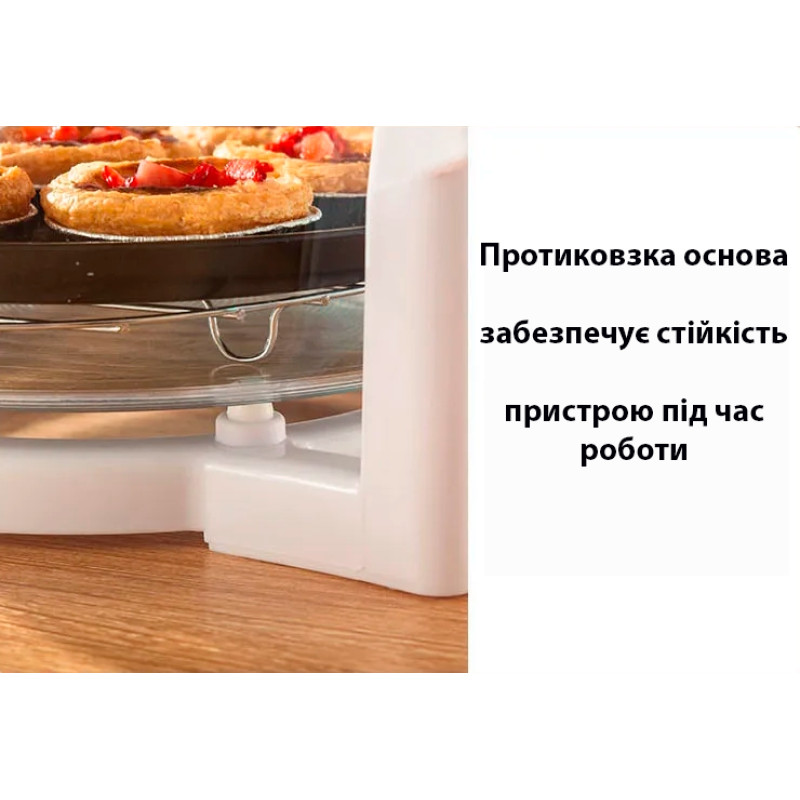 Многофункциональная аэрофритюрница 8 в 1. Электро аэрогриль Gold Diamond tk09910. Конвекция, 22 л. Белый фото - 8