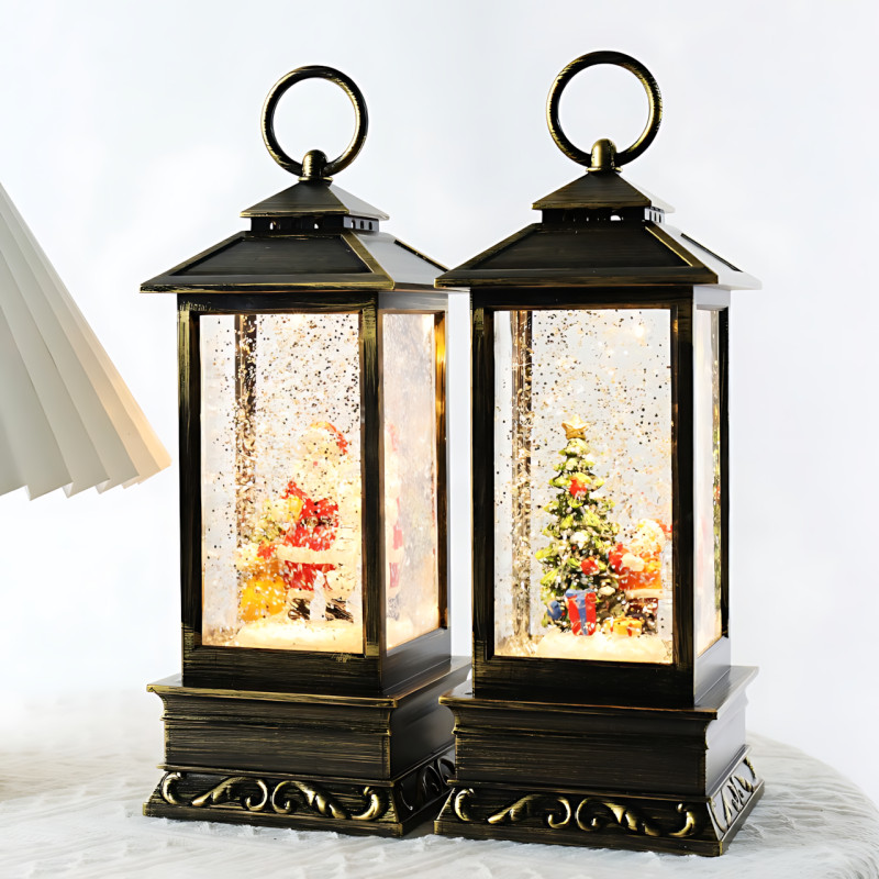 Декоративний святковий ліхтар AT-D26A &laquo;Зимова казка, музика, підсвічування, снігопад, USB/3xAA Снеговик фото - 2