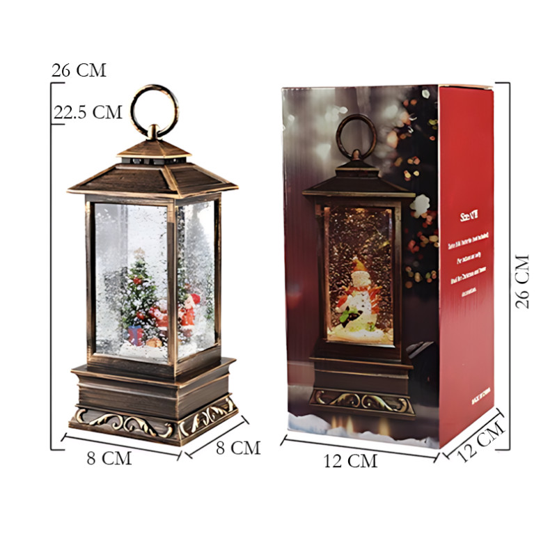 Декоративний святковий ліхтар AT-D26A &laquo;Зимова казка, музика, підсвічування, снігопад, USB/3xAA Снеговик фото - 9