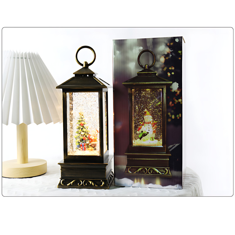 Декоративний святковий ліхтар AT-D26A &laquo;Зимова казка, музика, підсвічування, снігопад, USB/3xAA Снеговик фото - 8