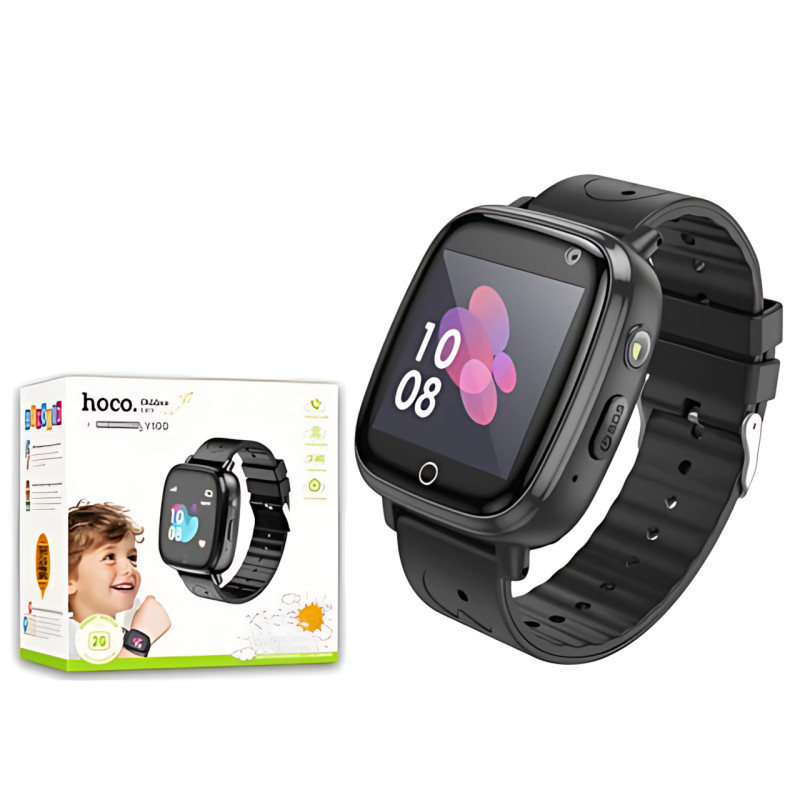 Дитячий смарт-годинник HOCO Y100, GPS-трекер, SIM-дзвінки з годинника, IPS 1.44|, сенсорний екран, 00 мА&middot;год, iOS/Android Блакитни фото - 10