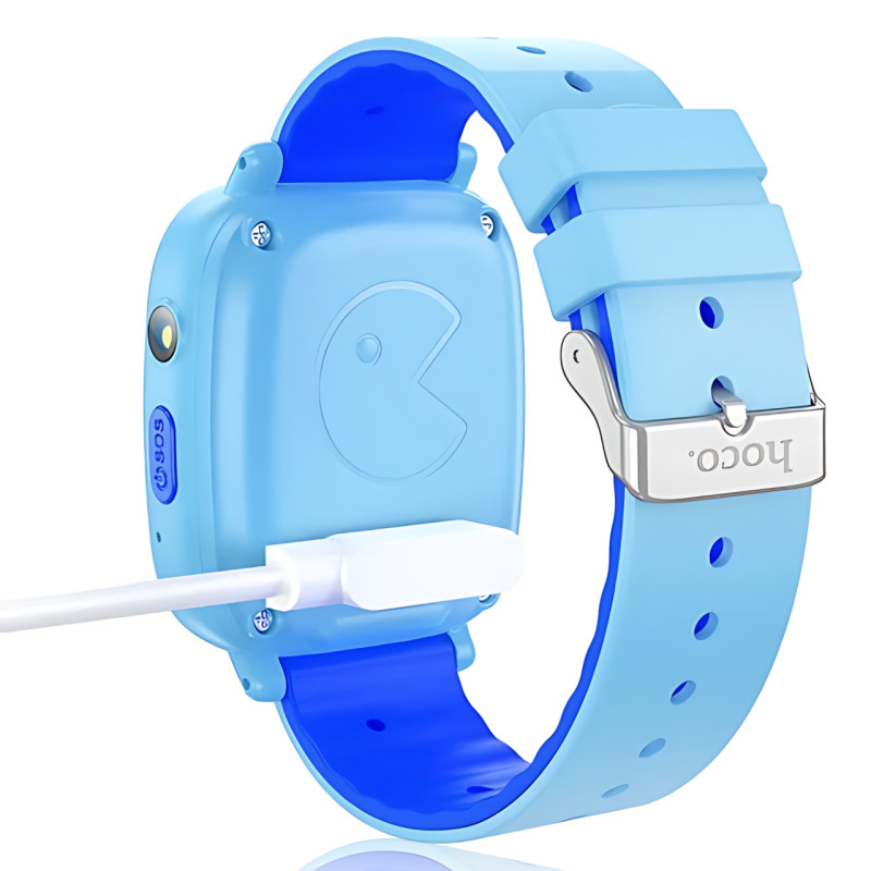 Дитячий смарт-годинник HOCO Y100, GPS-трекер, SIM-дзвінки з годинника, IPS 1.44|, сенсорний екран, 00 мА&middot;год, iOS/Android Блакитни фото - 2