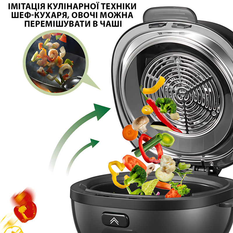 Smart-аерогриль Zepline ZP-140, аерофритюр 10 л, 4000 Вт, 18 програм, сенсорне керування, чорний Сірий фото - 5