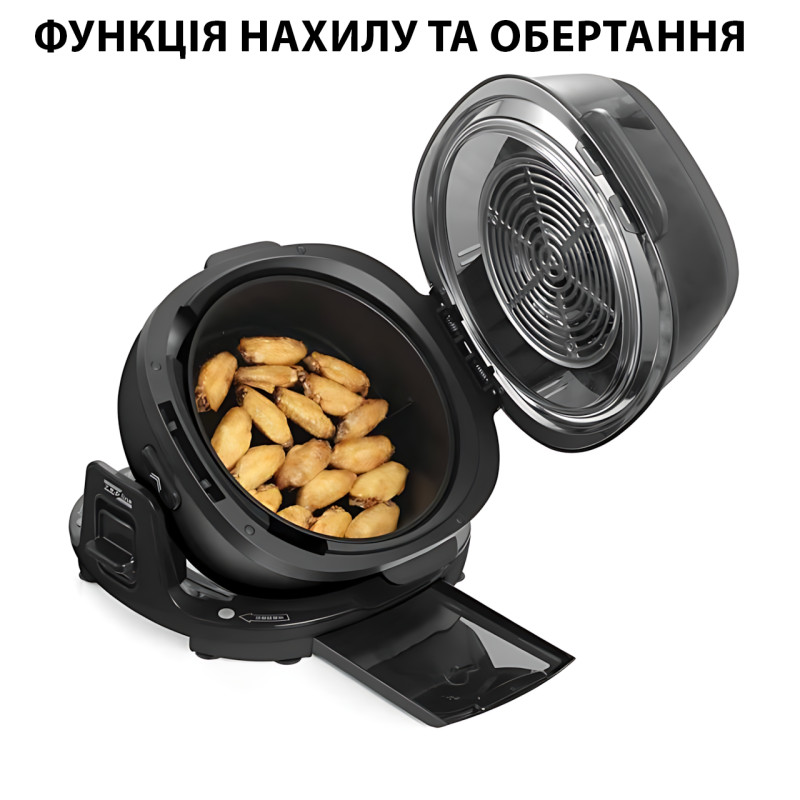 Smart-аерогриль Zepline ZP-140, аерофритюр 10 л, 4000 Вт, 18 програм, сенсорне керування, чорний Сірий фото - 6