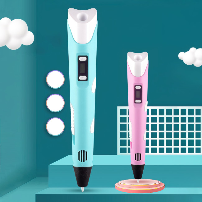 3D ручка PEN-2 с LCD-дисплеем, 100 м пластика, с трафаретами