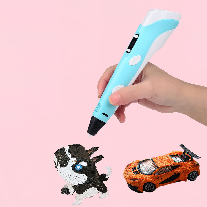 3D ручка PEN-2 с LCD-дисплеем, 100 м пластика, с трафаретами фото - 4