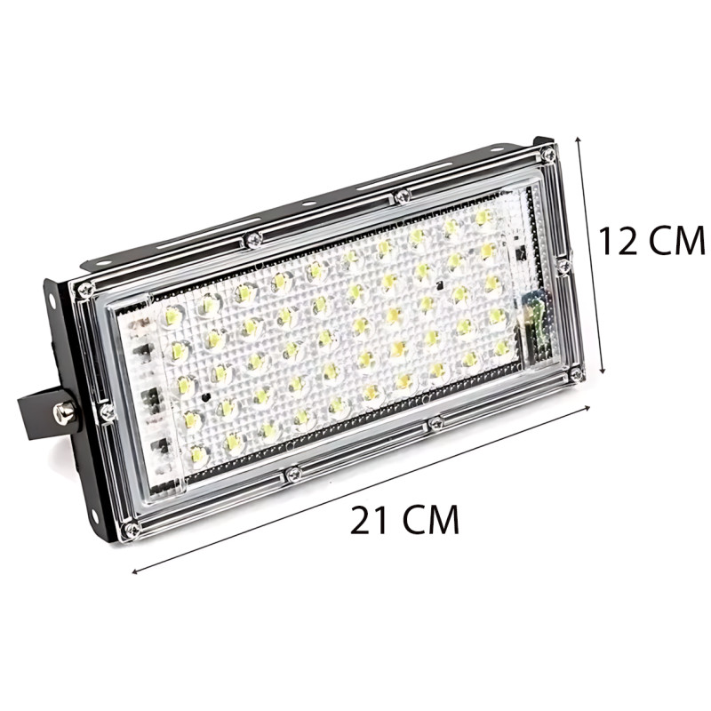 Прожектор LED LIGHT 220 V 50 W | 6500 K, IP65, холодний білий, 50 діодів, настінне кріплення, ручка та петля фото - 9