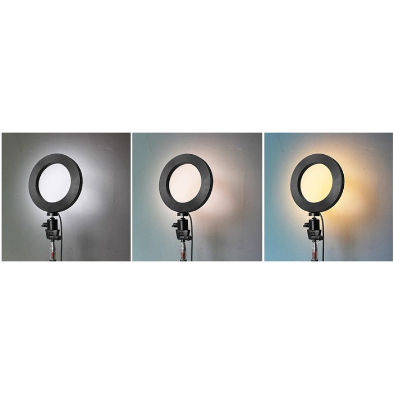 Світлодіодна кільцева лампа 20 см діаметр Pro Ring Fill Light, 3 режими, з пультом, без штатива фото - 6