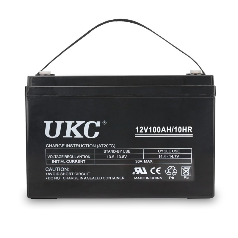 Акумулятор гелевий UKC 12V100AH/10HR, до 12 років експлуатації, з ємністю 100 А·год, 12 В фото - 2