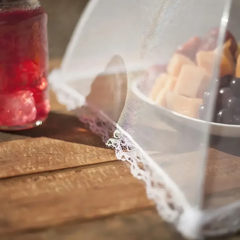 Кришка сітка на їжу від мошок і мух MA556, складана парасолька для продуктів від комах 70x50х29см фото - 5