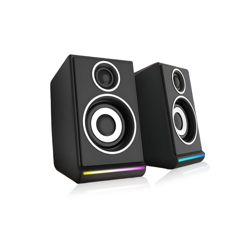 Колонки для ПК 2.0 USB JEDEL S-578 RGB (2&times;3 Вт), компактная акустика с подсветкой, AUX 3.5 мм фото - 2