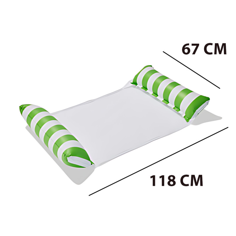 Надувной матрас-гамак для плавания Pool Loungers MA554 118×67 см, зелёно-белый, до 80 кг, сетка, ПВХ фото - 41