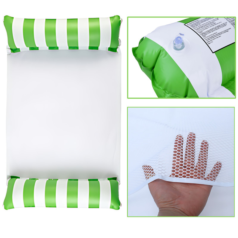 Надувной матрас-гамак для плавания Pool Loungers MA554 118×67 см, зелёно-белый, до 80 кг, сетка, ПВХ фото - 2