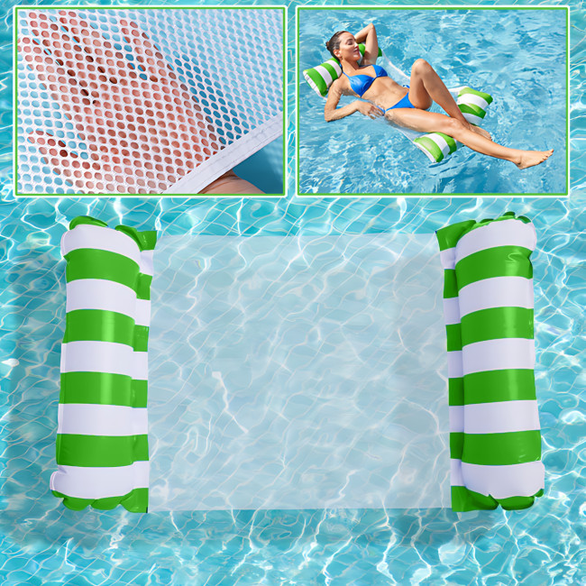 Надувной матрас-гамак для плавания Pool Loungers MA554 118×67 см, зелёно-белый, до 80 кг, сетка, ПВХ