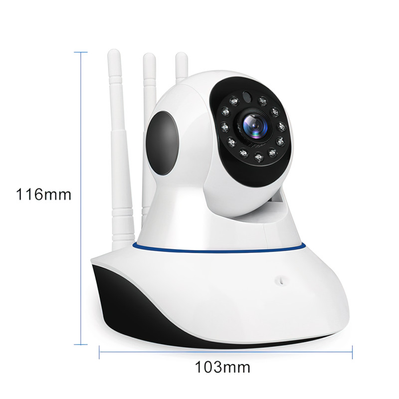 Бездротова поворотна Wi-Fi IP-камера SMART PRO Q5, з датчиком руху та нічним баченням, біла фото - 5