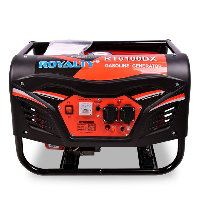 Генератор бензиновый с ручным стартером ROYALTY RT6100DX, однофазный, 3.5/3.8 кВт