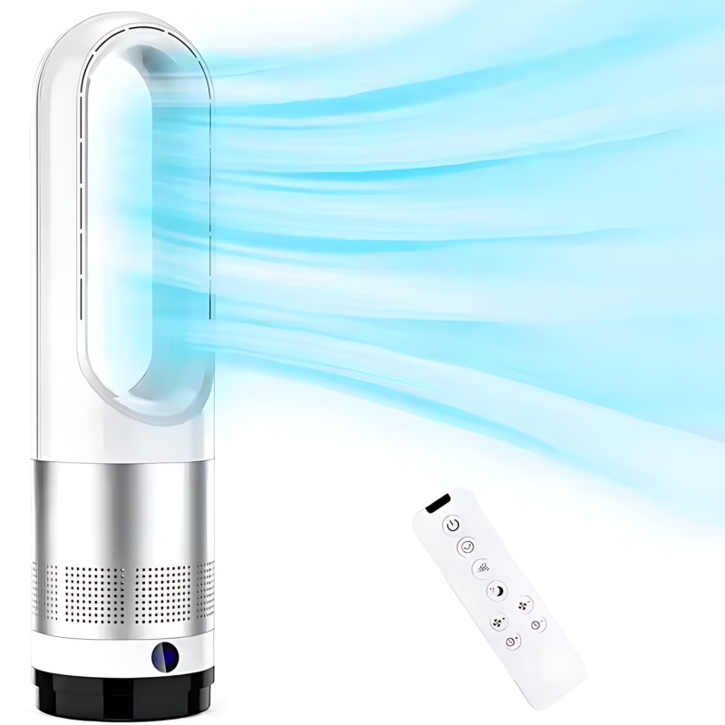 Напольный безлопастной обогреватель-вентилятор Germatic AM-018JR 1200 Вт, с дисплеем, пультом, автоповоротом 80°, зима-лето фото - 10