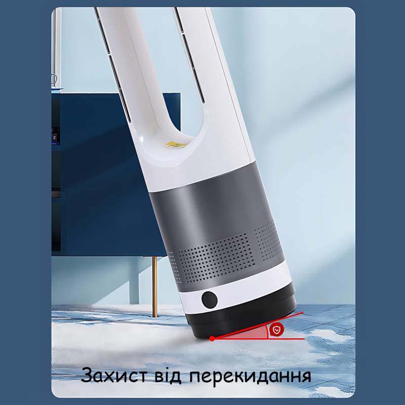 Напольный безлопастной обогреватель-вентилятор Germatic AM-018JR 1200 Вт, с дисплеем, пультом, автоповоротом 80°, зима-лето фото - 5
