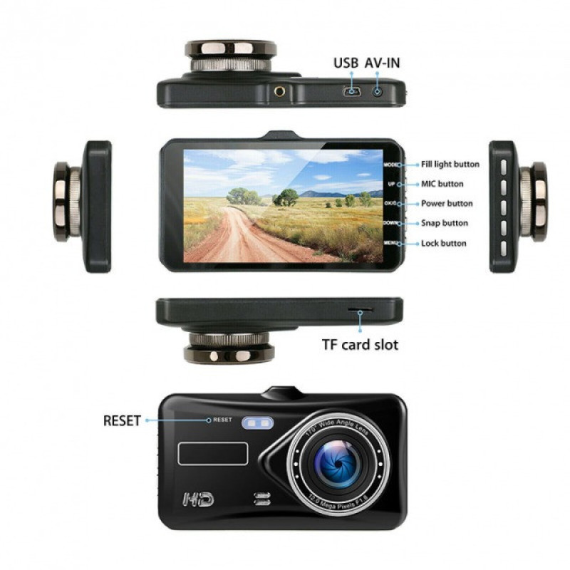 Автомобильный видеорегистратор Full hd на две камеры. BT 100 фото - 4