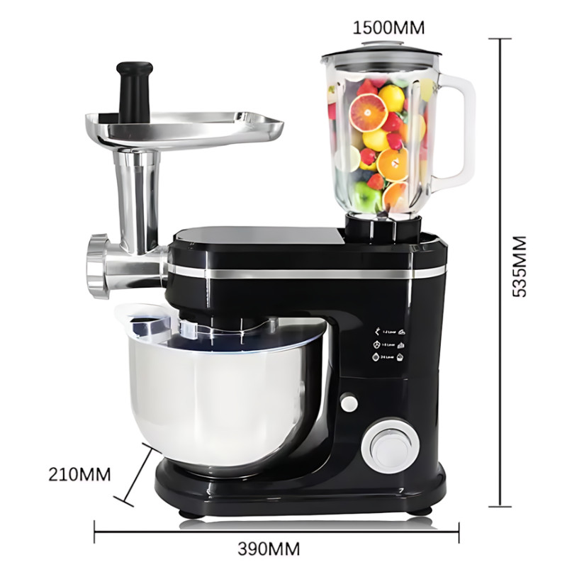 Кухонный комбайн Hoffmans HM-8085 3в1, 1600 Вт, чаша 8 л, блендер 2 л, мясорубка, тестомес, 5 скоростей фото - 7